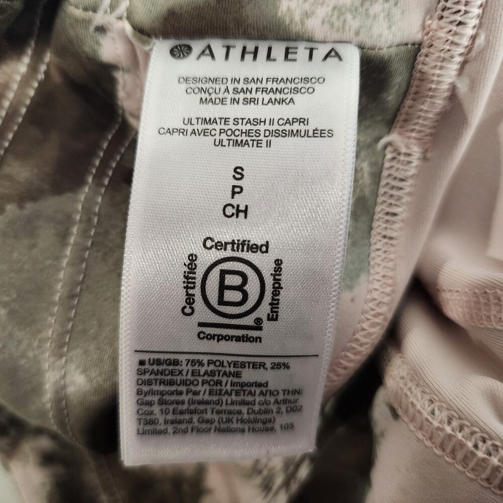 Athleta Ultimate Stash Pocket II Capri Small Painted Energy Olive Green Leggings - Picture 8 of 8